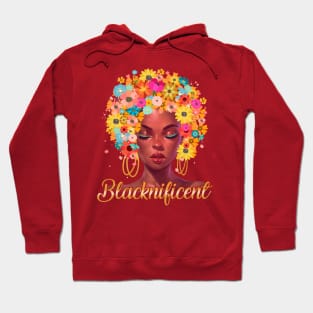 BLACKNIFICENT Beautiful Floral Anime girl Hoodie